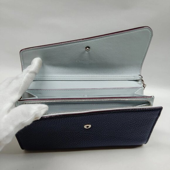 Christian Dior Navy Blue Leather Long Wallet mon435-101625 - Picture 5 of 9